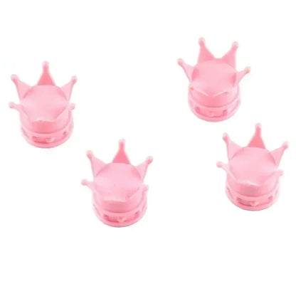 4 Pcs Crown Dice Car Wheel Tire Valve Caps - Universal Tyre Rim Stem Covers | Air Dust & Waterproof | Bling Accessories for Car & Motorcycle