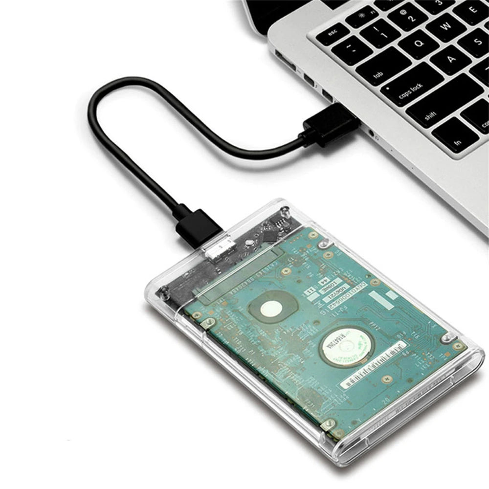 USB 3.0 2.5 Inch HDD Enclosure - SATA SSD Hard Drive Case with 5Gbps Transfer Speed, External Housing with Cable