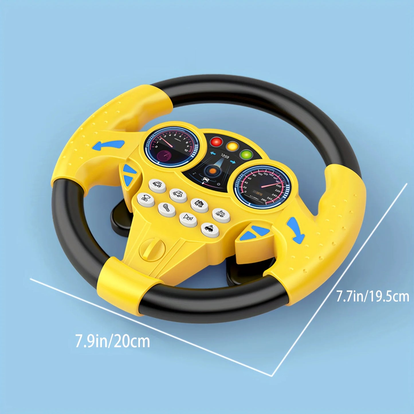 Kids Steering Wheel Toy - Creative Educational Car Driving Pretend Play Gift for Children Holiday Fun