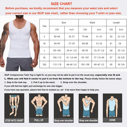 Men's Compression Shirt – Tummy Control Shapewear Vest for Flat Belly & Workout Support
