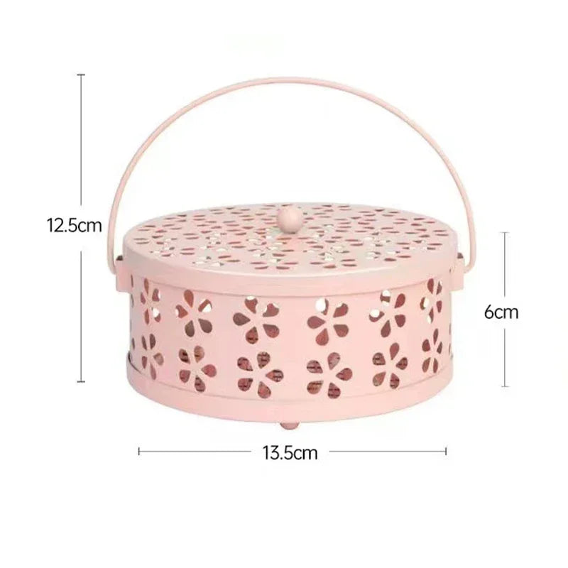 Portable Mosquito Coil Tray Holder – Sandalwood Incense Burner Box for Home Insect Repellent & Anti-Fire Safety