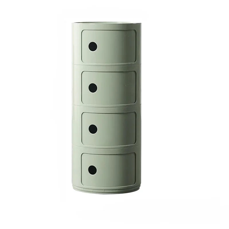 Nordic Round Bedside Table – Mini 2/3/4/5 Layer Cute Storage Cabinet, Creative Living Room & Bedroom Furniture