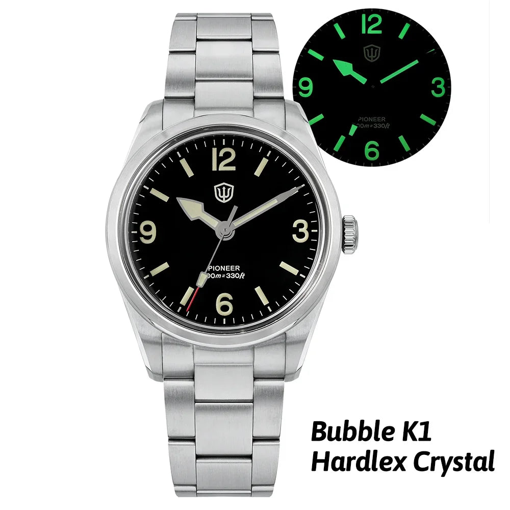 Watchdives WD1960S V2 36mm Vintage Cream Quartz Watch – VH31 Sweep Seconds, K1 Sapphire, Luminous Stainless Steel Men’s Watch