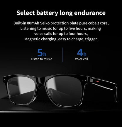 SENBONO E13 Smart Glasses – Blue Light Filtering Polarized Lenses with Audio, Built-in Mic, Speakers, Touch & Voice Assistant