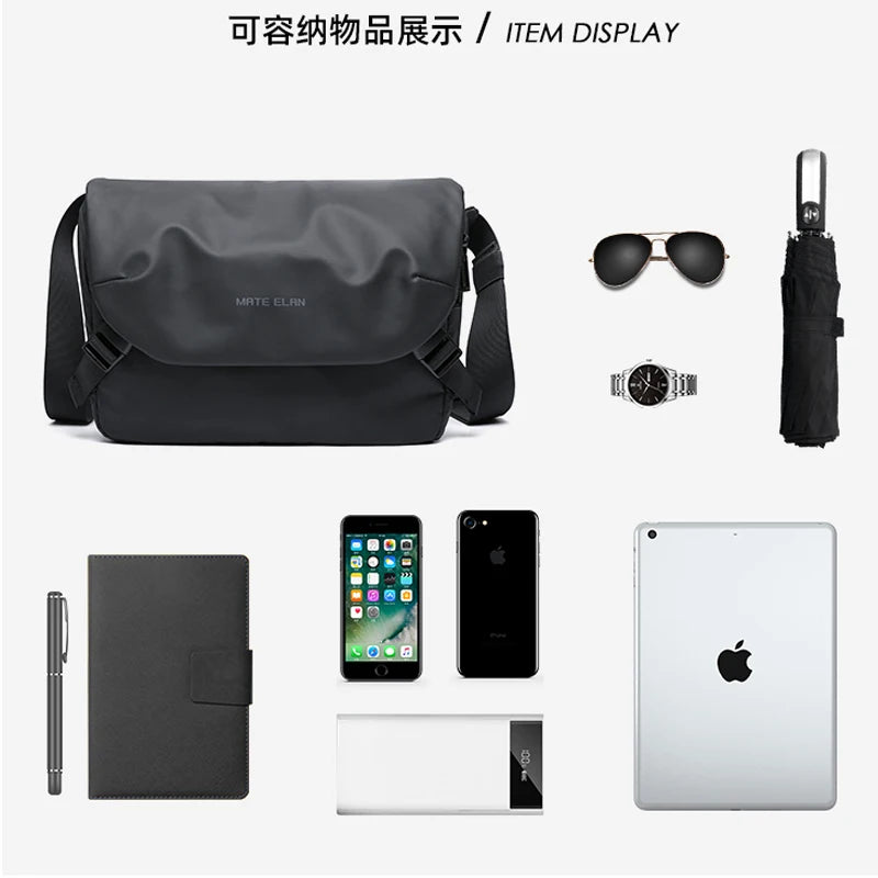 Waterproof Messenger Bag for Men – Multi-Function Anti-Theft Crossbody Sling Bag for Travel and Business