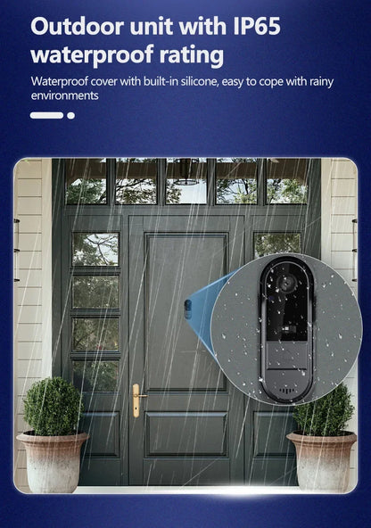 4.3" HD Wireless Video Doorbell — Night Vision, Waterproof Smart Home Intercom Camera