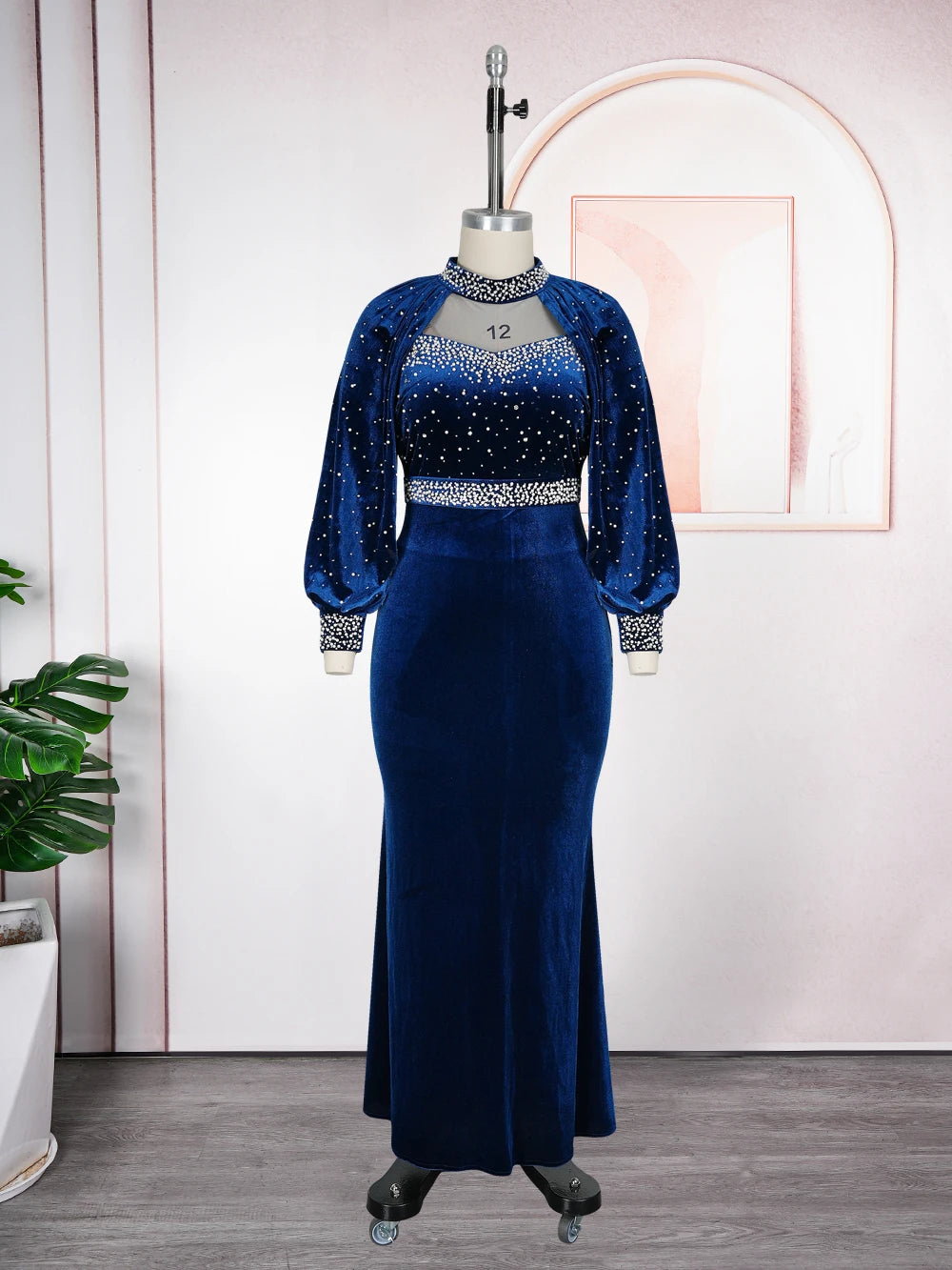 Plus Size African Party Dresses - 2026 Dashiki Ankara Velvet Wedding Gown Elegant Muslim Maxi Dress