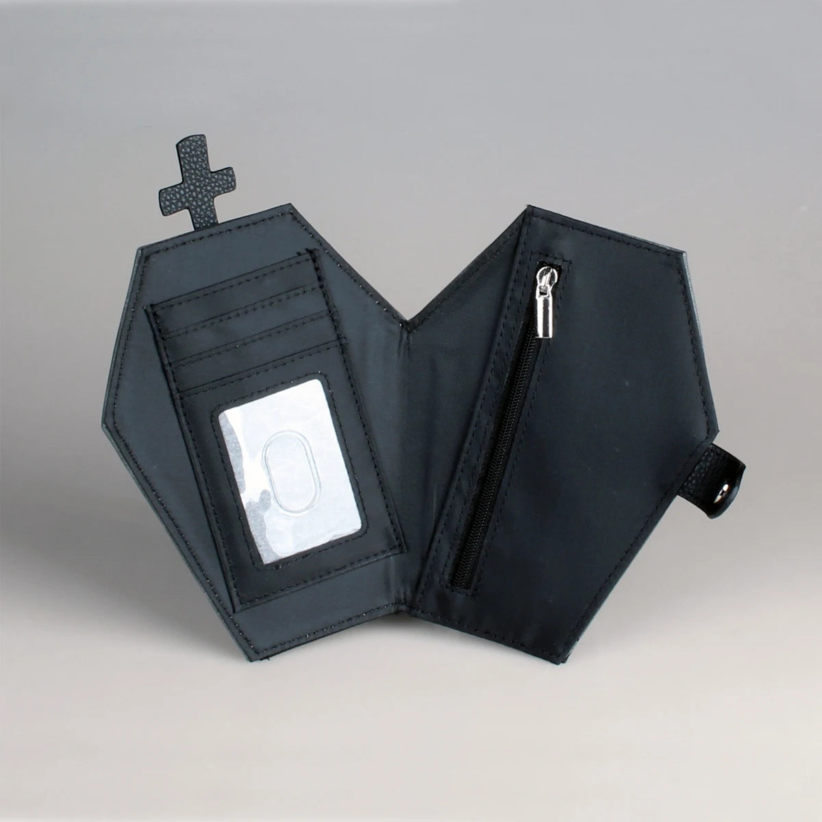 Niche Coffin-Shaped Clutch Wallet – Women's Bifold Coin Purse, Halloween Gift Idea