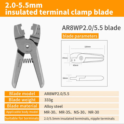 MR-30 Pneumatic Crimping Pliers Cutter Head - Air Shears Tool Part for AR8WP, A8WP3 & A8WP Terminals