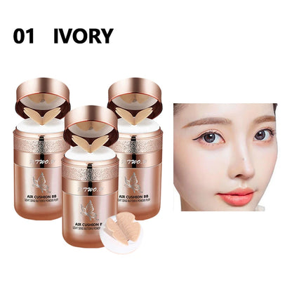Air Cushion BB Cream with Butterfly Powder Puff – Moisturizing, Whitening, Oil-Control, Waterproof Foundation & Concealer Makeup