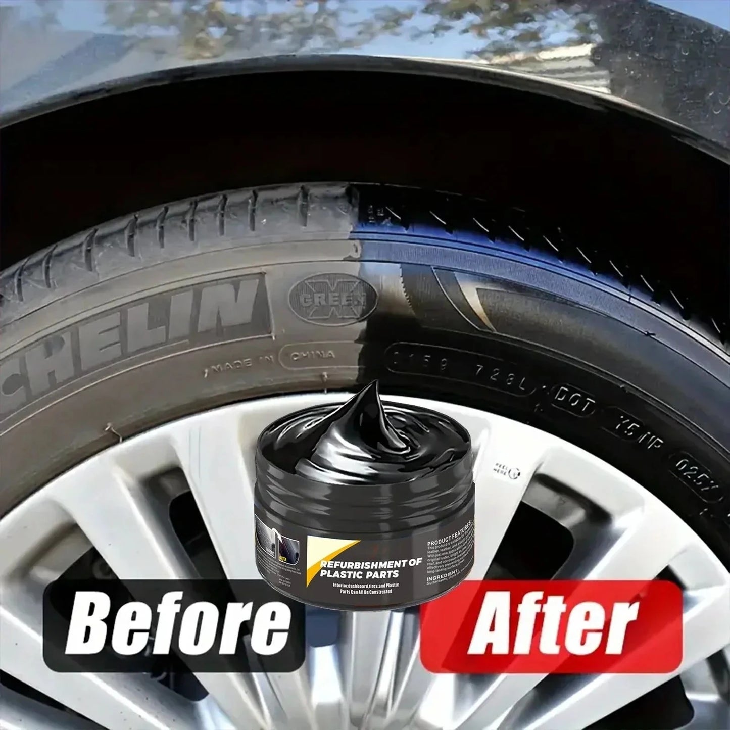 Automotive Plastic Repair Cream — Interior & Exterior Scratch Repair Polishing Wax for Trim and Tires
