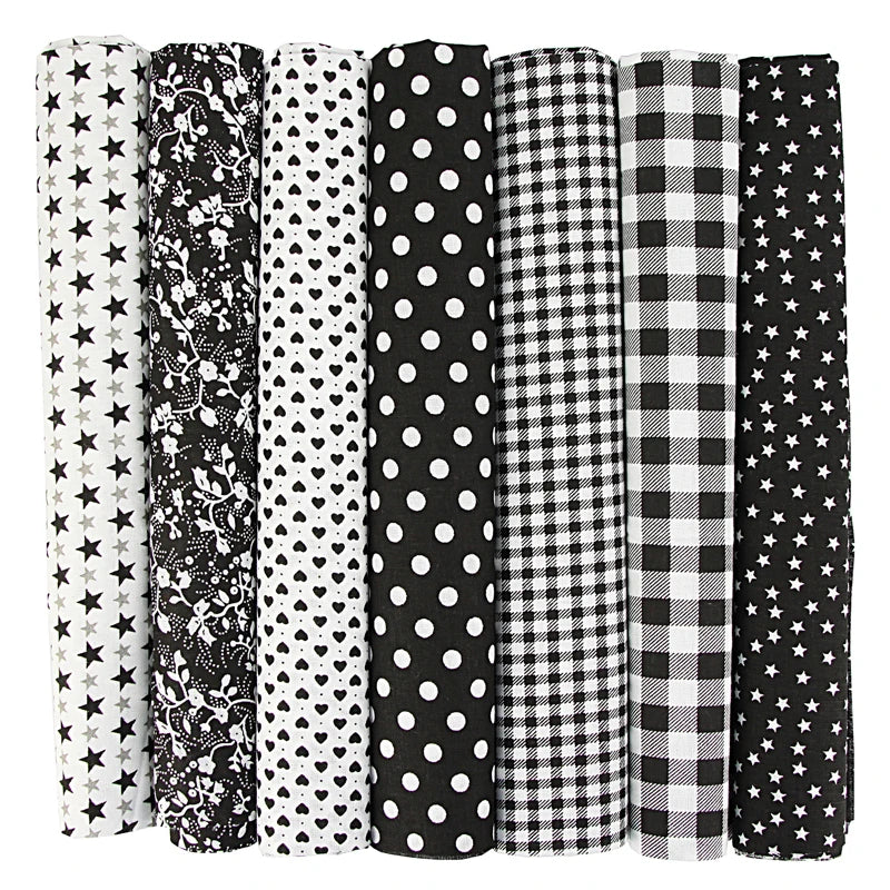 7-Piece 50x50cm Cotton Patchwork Fabric Set – Handmade Sewing Quilting Cloth for Needlework & DIY Crafts