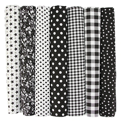 7-Piece 50x50cm Cotton Patchwork Fabric Set – Handmade Sewing Quilting Cloth for Needlework & DIY Crafts