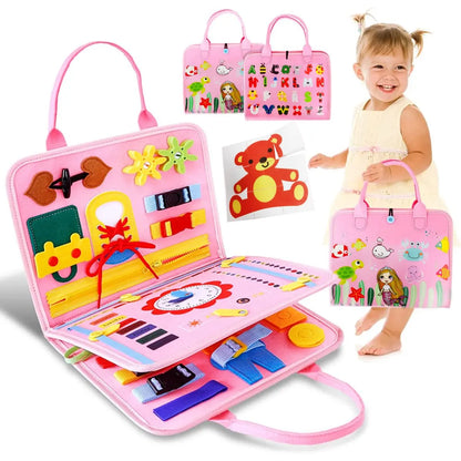 Montessori Busy Board for Toddlers – Sensory Toy for Preschool Learning & Fine Motor Skills, Travel Activities for Boys