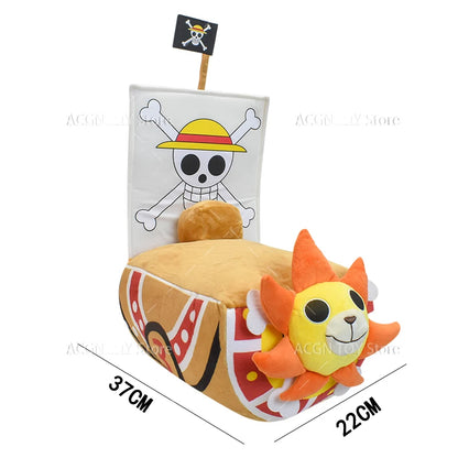 One Piece Plush Ship Toy — Thousand Sunny & Going Merry Soft Pillow for Kids, 21/37CM Birthday Gift