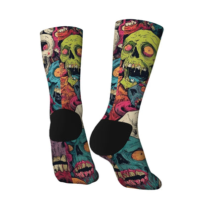 Colorful Skull Crew Socks - Comic Harajuku Retro Novelty Fashion Socks