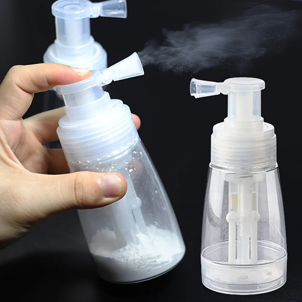 140ml Powder Atomizer Bottle - Rotating Talcum, Lotion & Emulsion Dispenser for Barber, Salon & Travel Use