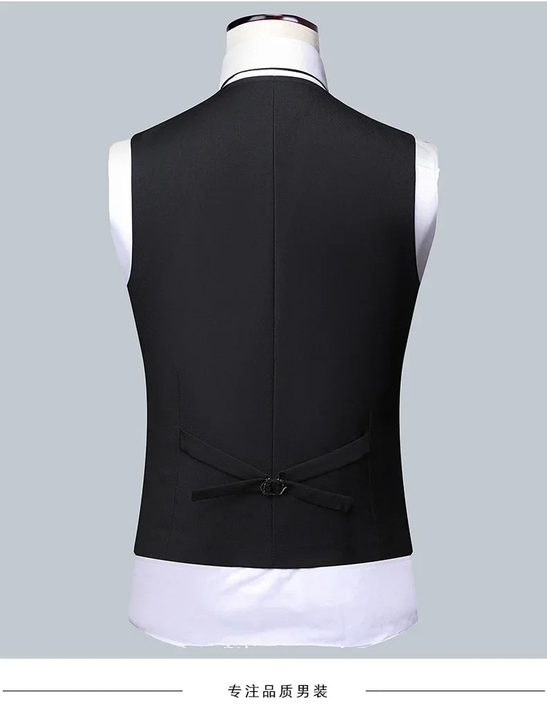 2024 Men's 3-Piece Suit Set – Blazer, Vest & Trousers | Formal Business & Wedding Outfit M-6XL