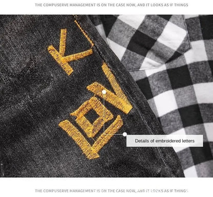 Luxury Korean Streetwear Slim Fit Denim Jeans – Punk Style with 3D Embroidery for Spring & Autumn