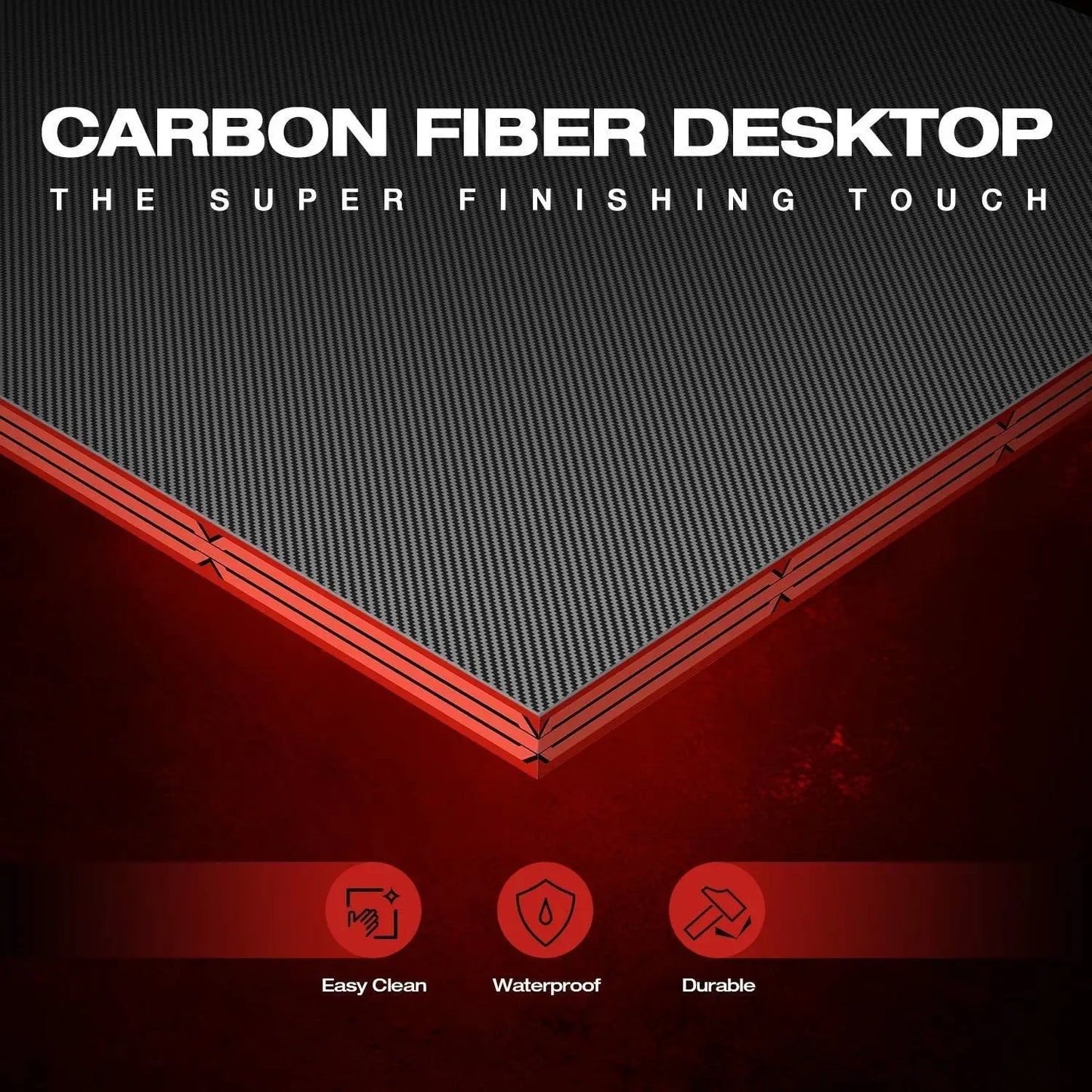 PC Gaming Desk with Large Monitor Riser – L-Shaped Corner Desk, Sturdy Writing Workstation for Office & Computer