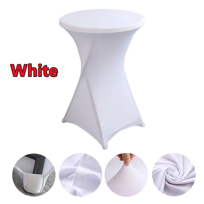 Spandex Round Tablecloth - Stretch Elastic Cocktail Table Cover for Wedding, Party, Hotel & Event Decor