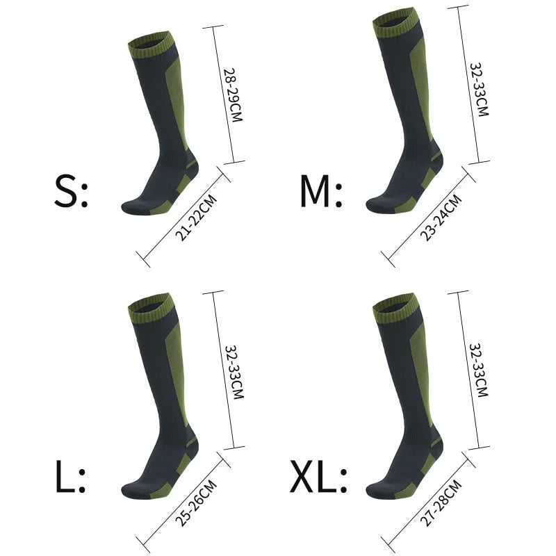 Knee High Waterproof Socks – Hiking, Wading, Outdoor Camping, Cycling, Skiing & Mountaineering Warm Long Socks