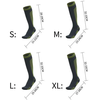 Knee High Waterproof Socks – Hiking, Wading, Outdoor Camping, Cycling, Skiing & Mountaineering Warm Long Socks