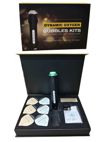 2024 CO2 Bubble Oxygenation Facial Machine — Rechargeable Skin Tightening with Capsules, Pods & Gels Box Set