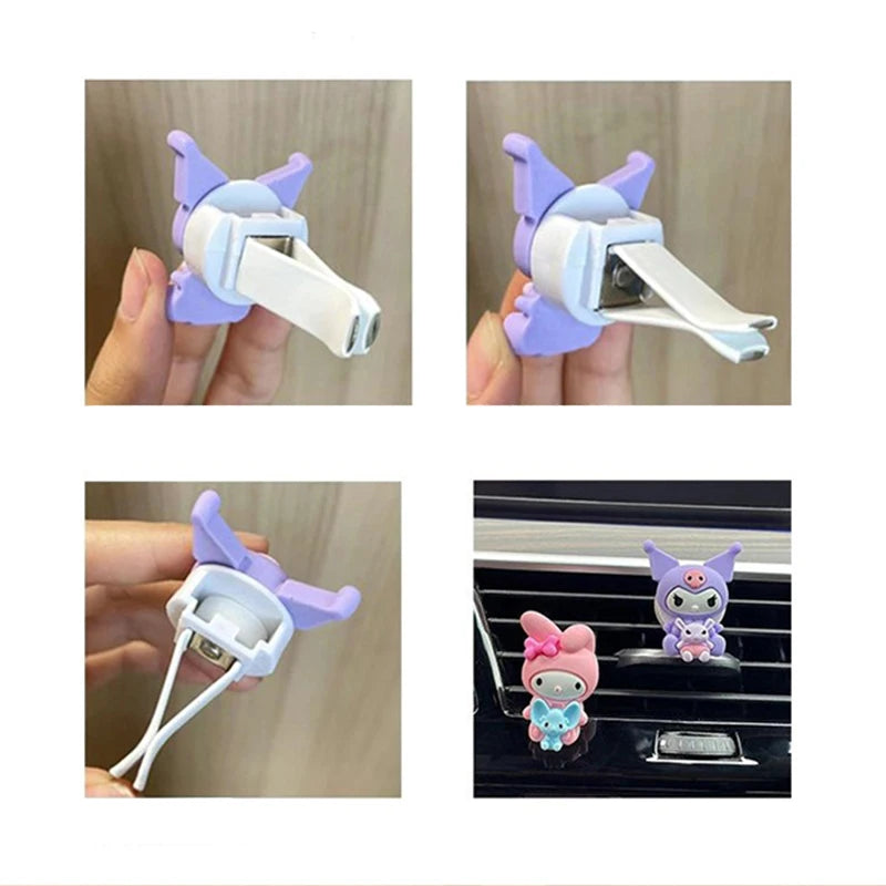 Sanrio Kuromi Cinnamoroll Car Air Outlet Fragrance Decoration - Cute Melody, Pompompurin, Pochacco Kawaii Car Aromatherapy Ornament