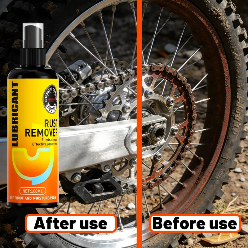 LOORSAN 100ml Rust Remover and Lubricant Spray – Multi-Purpose Metal Cleaner and Protectant for Bicycle Chains, Locks, Hinges, and Tools