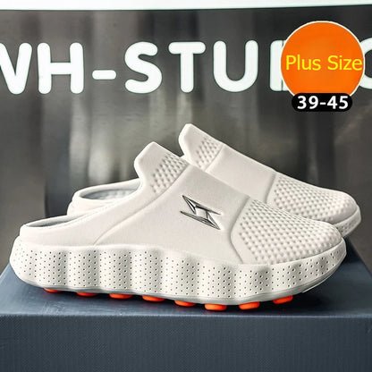 2026 Oversized Closed-Toe Slides - Thick Platform Sole Comfort Walking Slippers with Shock Absorption & Strong Grip