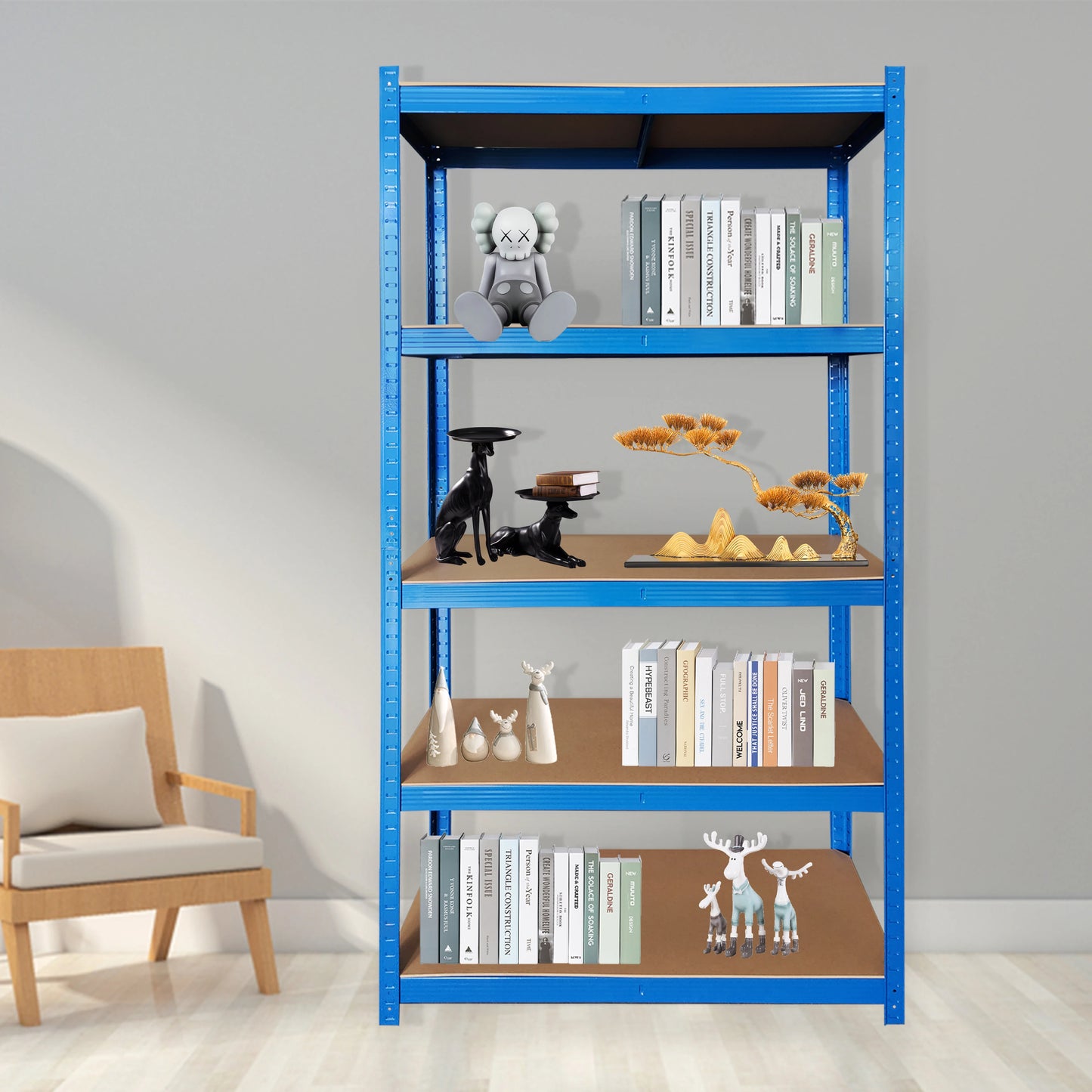 60"x28"x12" Heavy Duty 5-Tier Metal Storage Shelf Unit – Boltless Design, Easy to Assemble