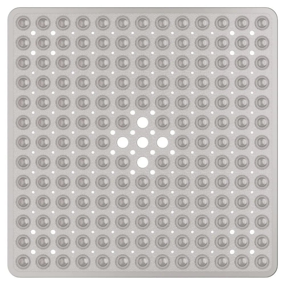 53×53cm Square PVC Shower Mat – Anti-Slip Bath Floor Pad with Suction Cups for Safety in Bathtub & Bathroom