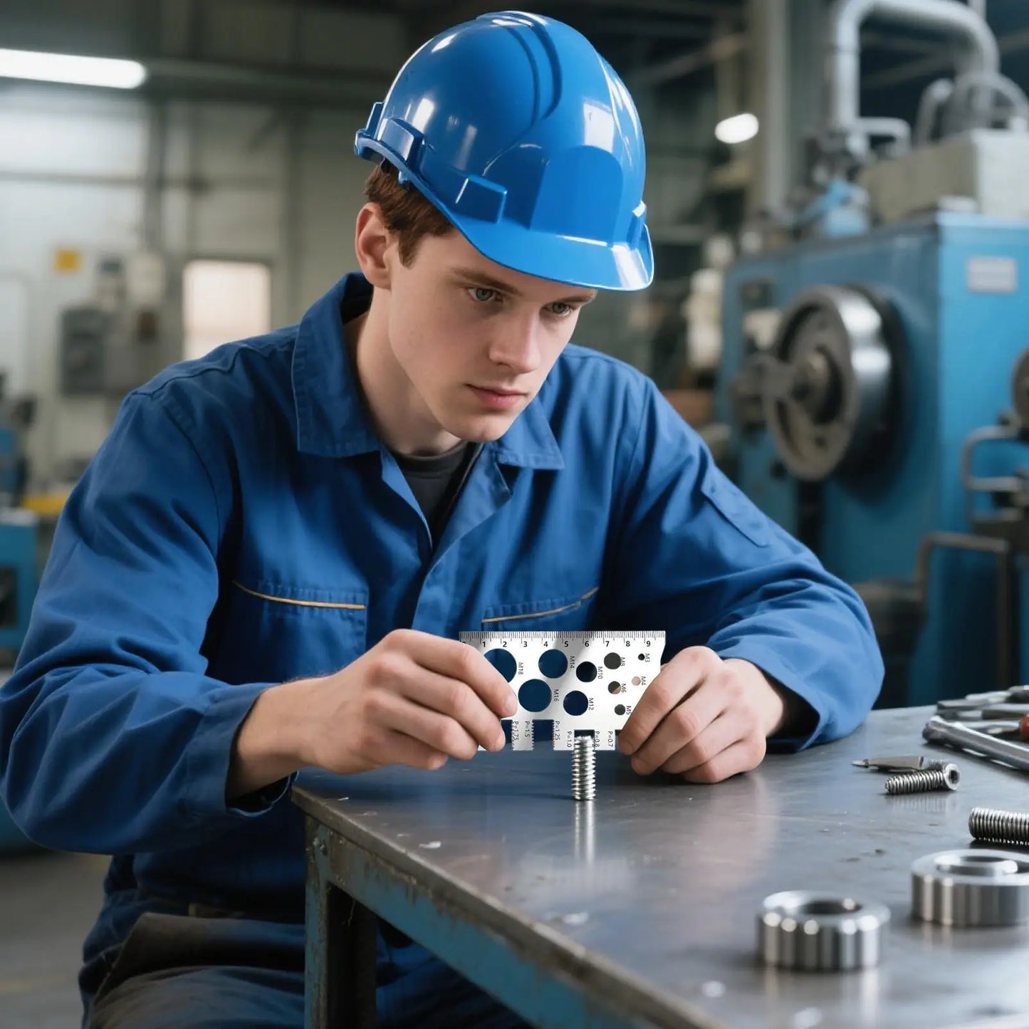 Stainless Steel Thread Checker Gauge - Metric Screw Pitch Measurement Ruler Tool for Bolts Nuts and Bits