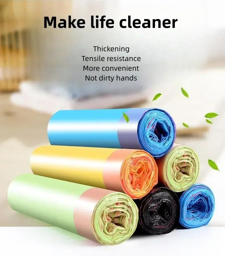 Portable Thickened Trash Bags 30/300PCS – Household Disposable Garbage Bags for Kitchen & Daily Waste Disposal