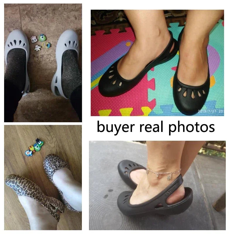 RYAMAG Women’s Clogs Jelly Sandals – Non-Slip Summer Hole Shoes, Waterproof EVA Flat Slippers for Home & Garden