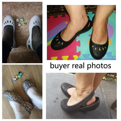 RYAMAG Women’s Clogs Jelly Sandals – Non-Slip Summer Hole Shoes, Waterproof EVA Flat Slippers for Home & Garden