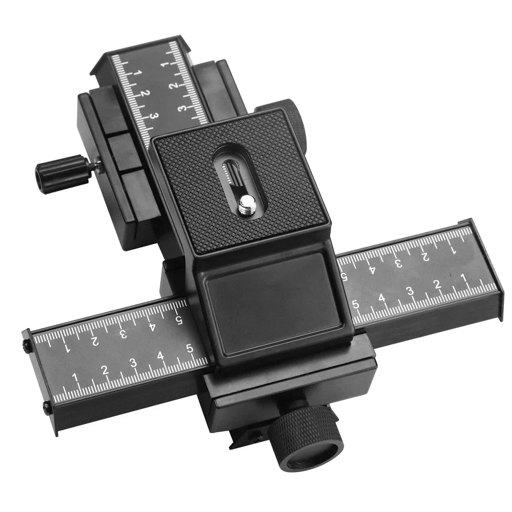 RYH 4-Way Macro Focusing Rail Slider - Adjustable Close-Up Tripod Head with 1/4" Screw for Canon, Sony, Nikon & Pentax DSLR Cameras