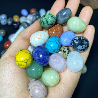 EG1-7 Mini Natural Stone Egg - Polished Meditation Fidget Stone for Stress Relief, Desk Decor, and Gifts