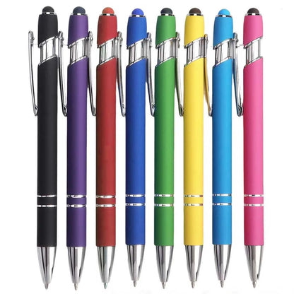 2-in-1 Metal Stylus Ballpoint Pen — 1.0mm Black Ink Pen for Smartphone and Tablet, Set of 5–10 Pieces