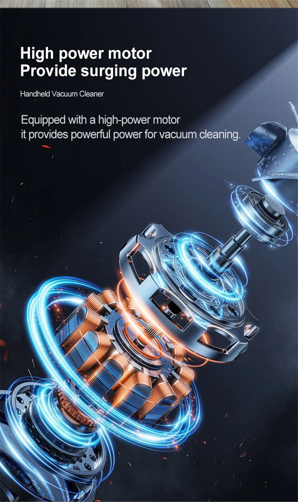 Handheld Wireless Vacuum Cleaner – 20000Pa Powerful Car Vacuum with Metal Strainer, Portable & Cordless