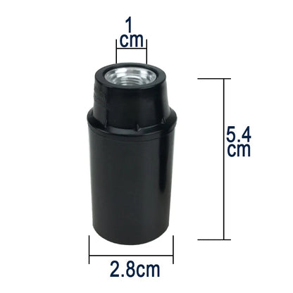 Black E27 Bakelite Lamp Holder - Self-Locking LED Light Bulb Socket with 4A 250V Rating