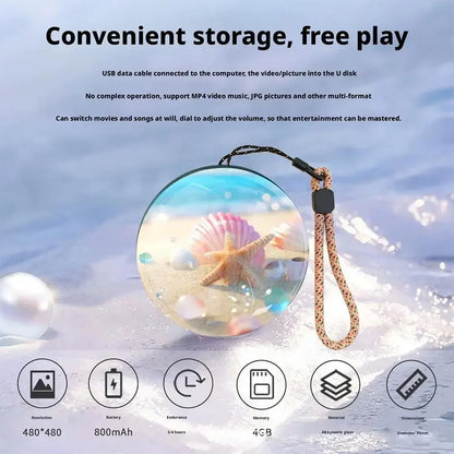 3D Video Crystal Ball — DIY Memory Art Glass Lamp with 2.7" Screen, 4GB Video Player, Spherical Pixel Display, Perfect Gift