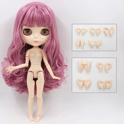 ICY DBS Blythe 1/6 BJD Doll - 30cm Jointed Body with White Skin & Shiny/Matte Face