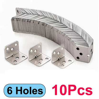 # 90 Degree Stainless Steel Corner Brackets - L-Shaped Braces for Wood Cabinets, Furniture & Shelves