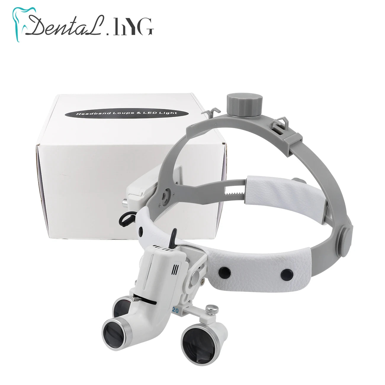 2.5X/3.5X Dental LED Loupes — Adjustable Brightness Spot Headlamp, 5W Surgical Headlight for Dental Lab