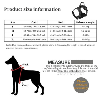 Adjustable No-Pull Reflective Dog Harness – Soft, Breathable Nylon Vest with Leash for Small & Large Dogs