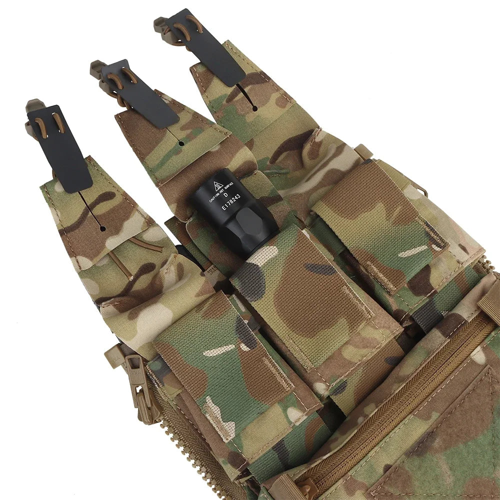 V5 FCPC Sport Vest Back Panel – Zippered Backplate with Expansion Bag & Triple Pouch for Airsoft Vest Plate Carrier Accessories