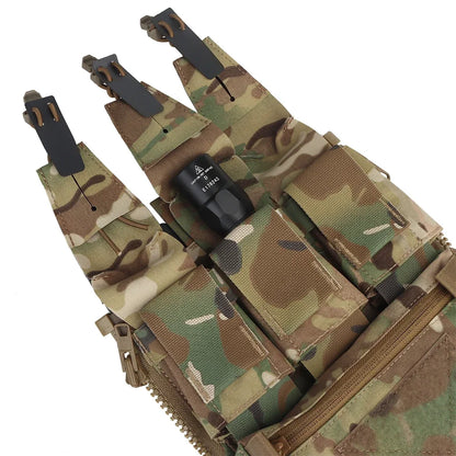 V5 FCPC Sport Vest Back Panel – Zippered Backplate with Expansion Bag & Triple Pouch for Airsoft Vest Plate Carrier Accessories