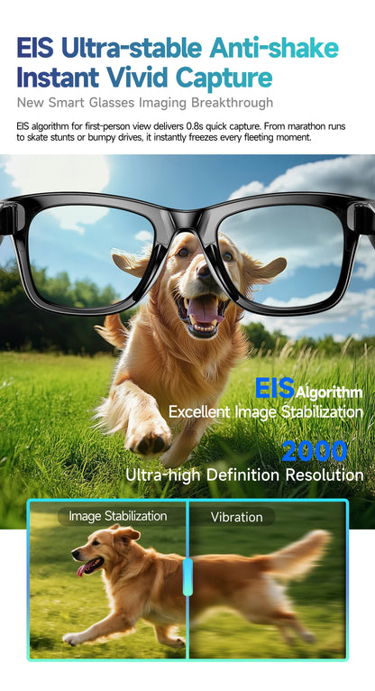 LIGE AI Smart Glasses — 8MP Camera, Video Recording, 100+ Languages Translation, Bluetooth Call & Music for Men & Women